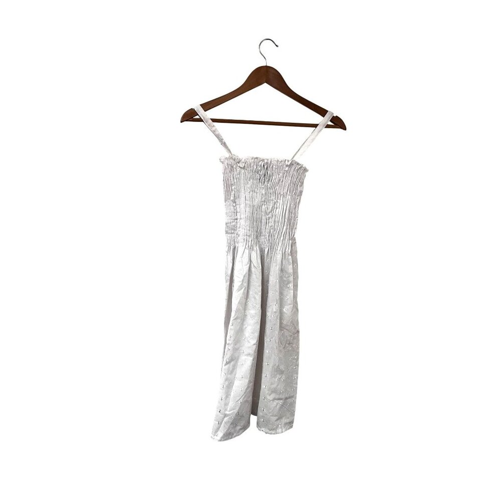 Just Love Women's Cottage core Coastal Cowgirl Boho White Smocked Dress Size XL